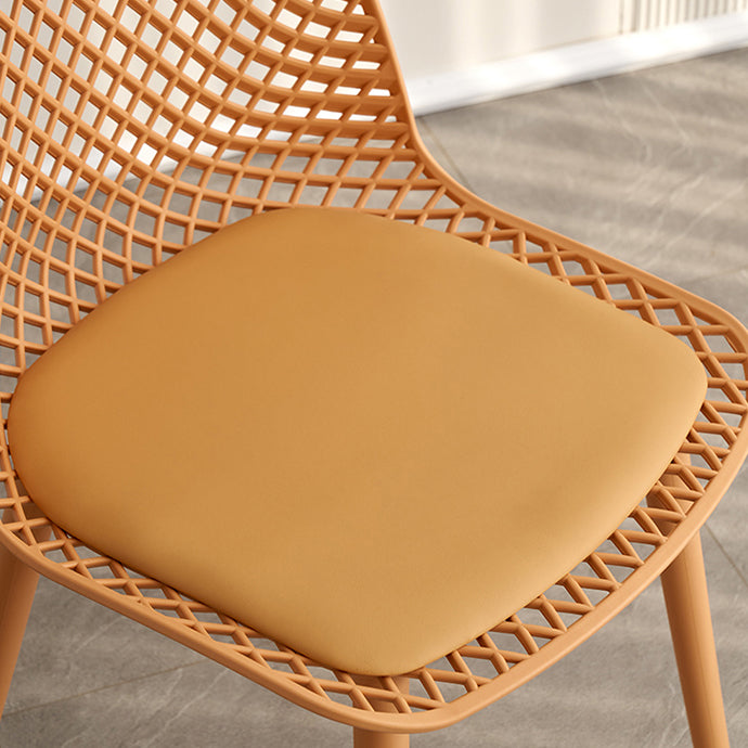 Contemporary Style Dining Chairs Armless Chairs with Plastic Legs for Home