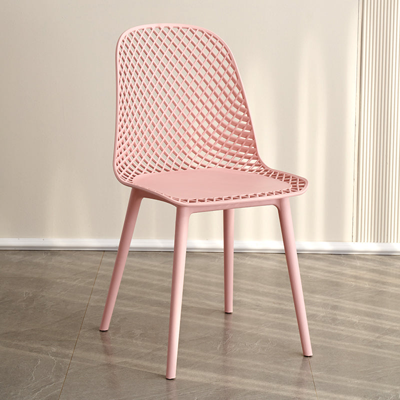 Contemporary Style Dining Chairs Armless Chairs with Plastic Legs for Home