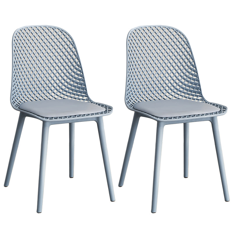 Contemporary Style Dining Chairs Armless Chairs with Plastic Legs for Home