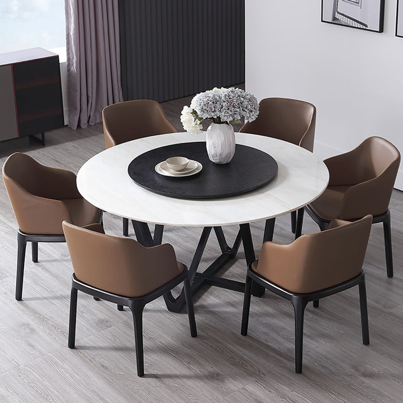 Brown Contemporary Dining Accent Chair Black Oak Wood Legs Dining Chair