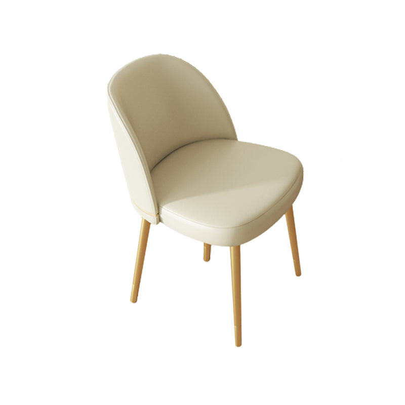 Glam Armless Dining Chairs Faux Leather Home Dining Side Chair