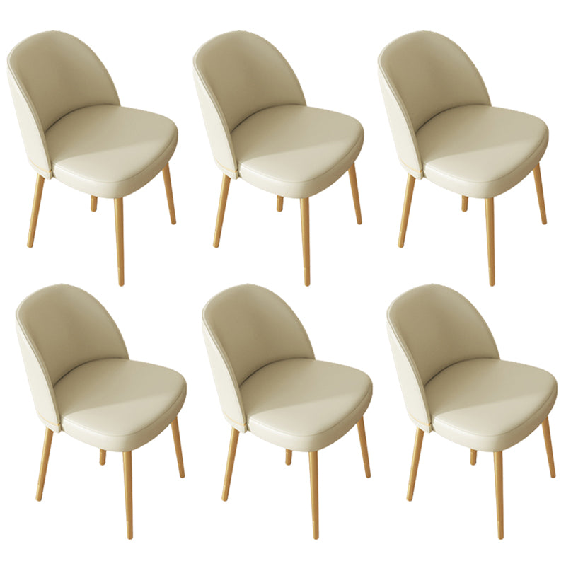 Glam Armless Dining Chairs Faux Leather Home Dining Side Chair