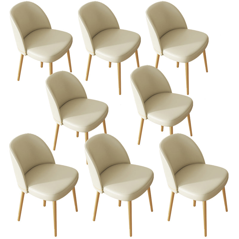 Glam Armless Dining Chairs Faux Leather Home Dining Side Chair