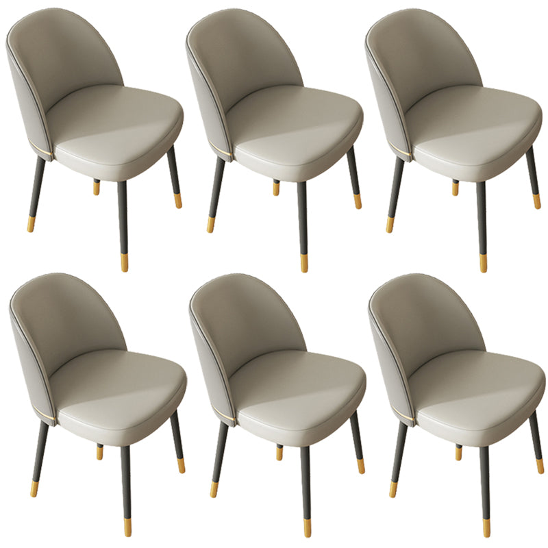 Glam Armless Dining Chairs Faux Leather Home Dining Side Chair