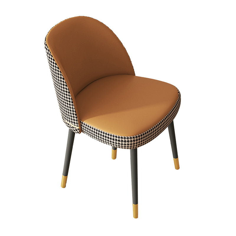 Glam Armless Dining Chairs Faux Leather Home Dining Side Chair