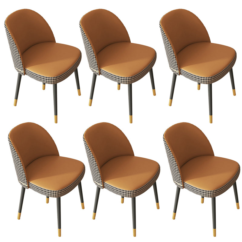 Glam Armless Dining Chairs Faux Leather Home Dining Side Chair