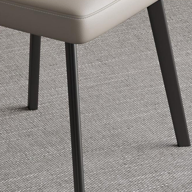 Modern Armless Dining Chairs Black Solid Wood and Metal Frame Side Chair