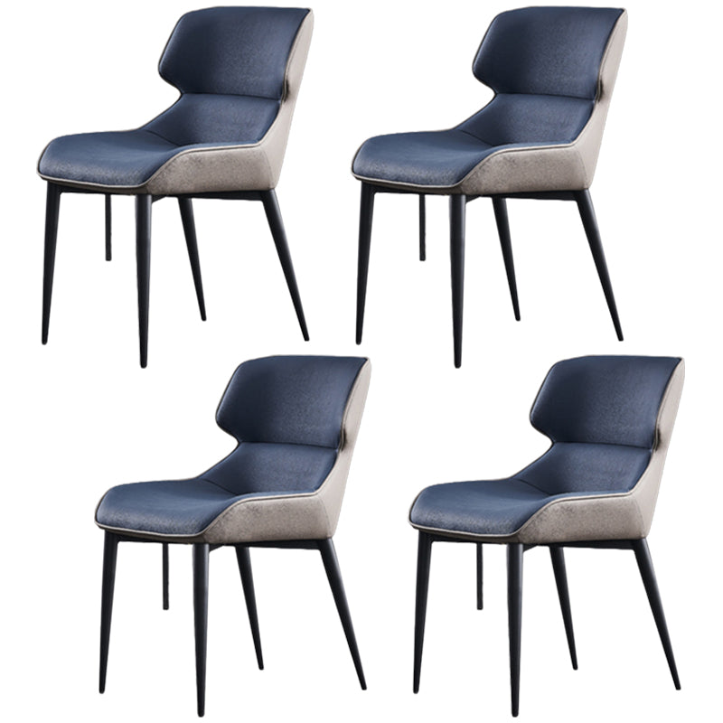 Modern Armless Dining Chairs Faux Leather Wingback Dining Side Chair
