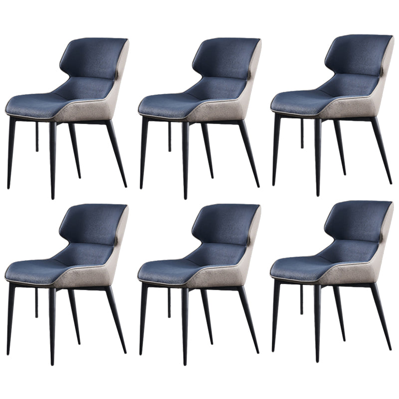 Modern Armless Dining Chairs Faux Leather Wingback Dining Side Chair
