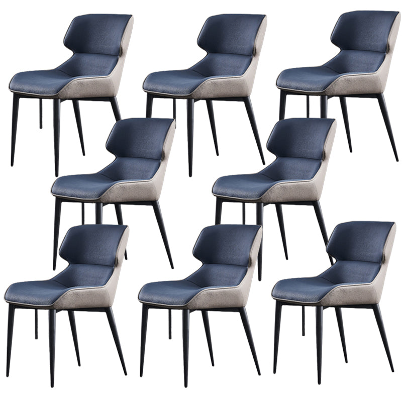 Modern Armless Dining Chairs Faux Leather Wingback Dining Side Chair
