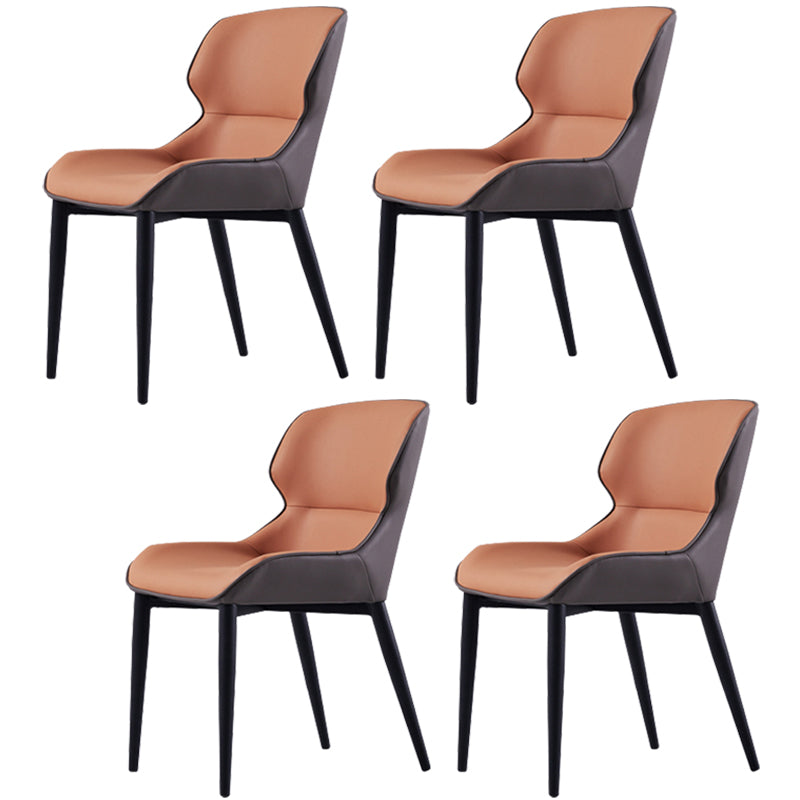 Modern Armless Dining Chairs Faux Leather Wingback Dining Side Chair