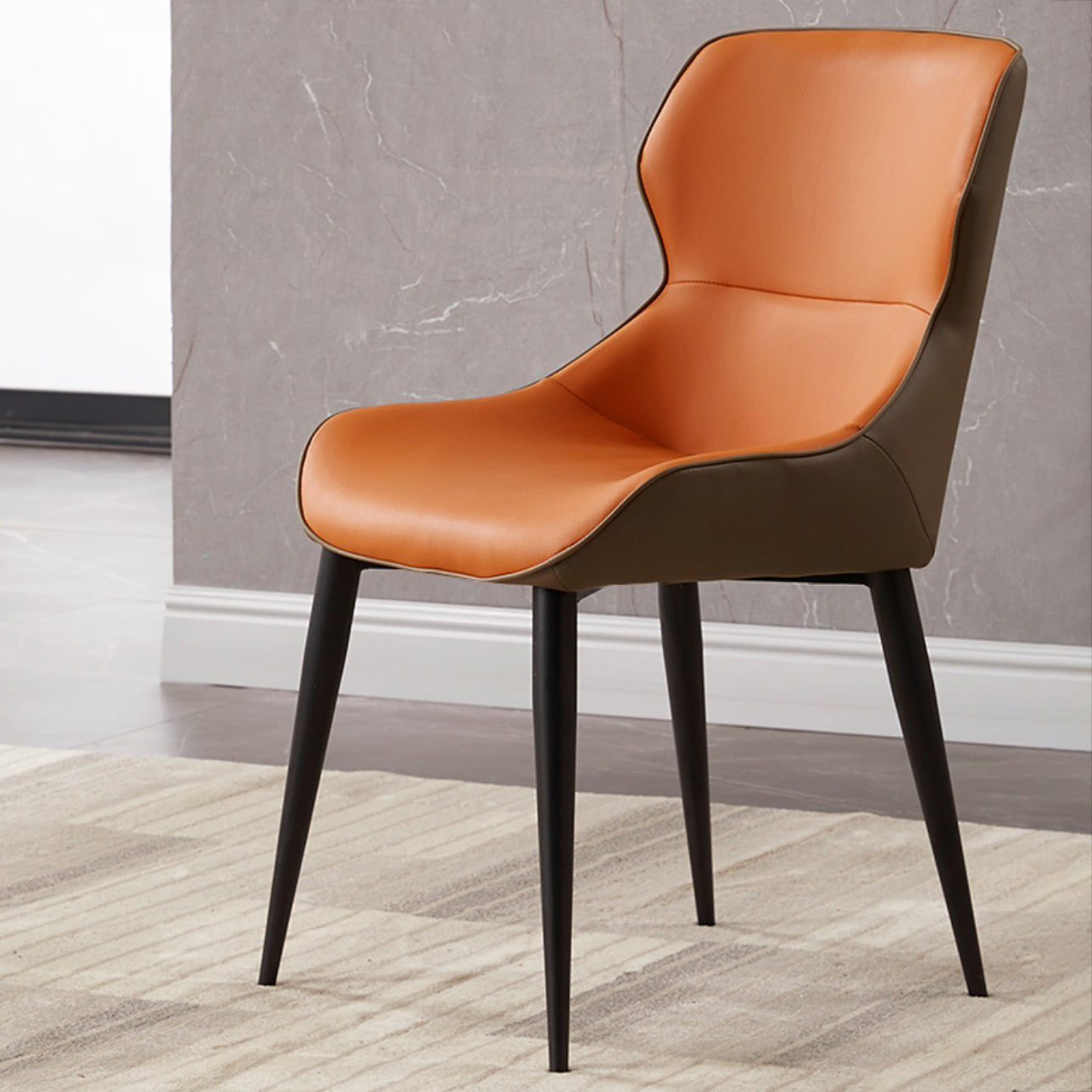 Modern Armless Dining Chairs Faux Leather Wingback Dining Side Chair