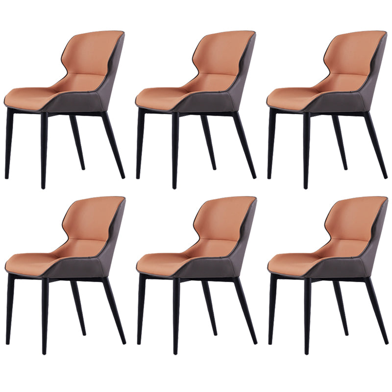 Modern Armless Dining Chairs Faux Leather Wingback Dining Side Chair
