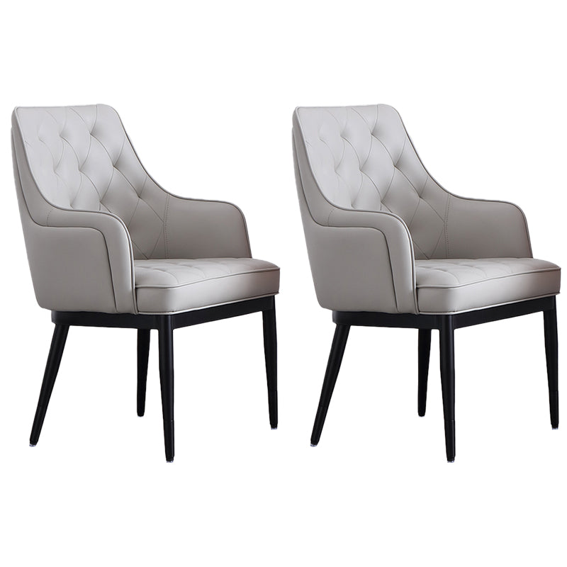 Contemporary Dining Chair Arm Dining Chair with Metal Legs for Kitchen