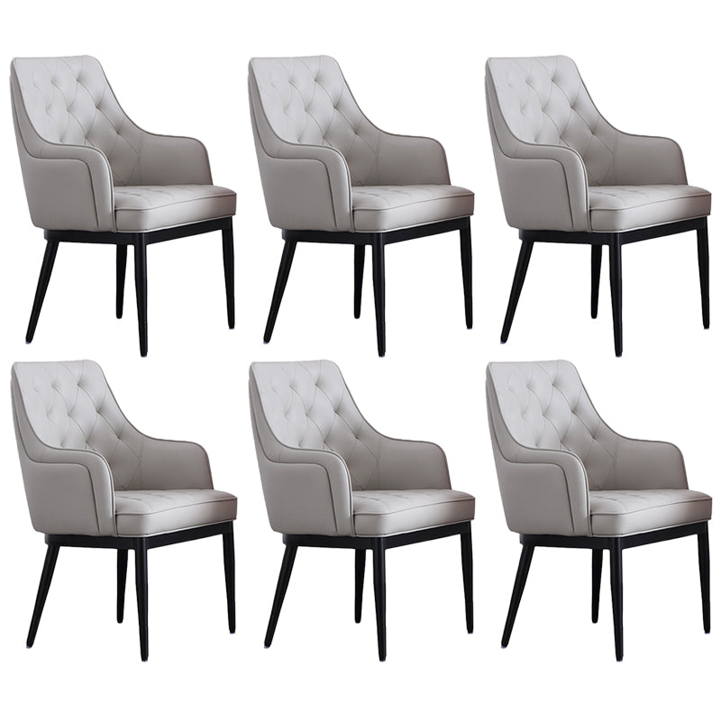 Contemporary Dining Chair Arm Dining Chair with Metal Legs for Kitchen