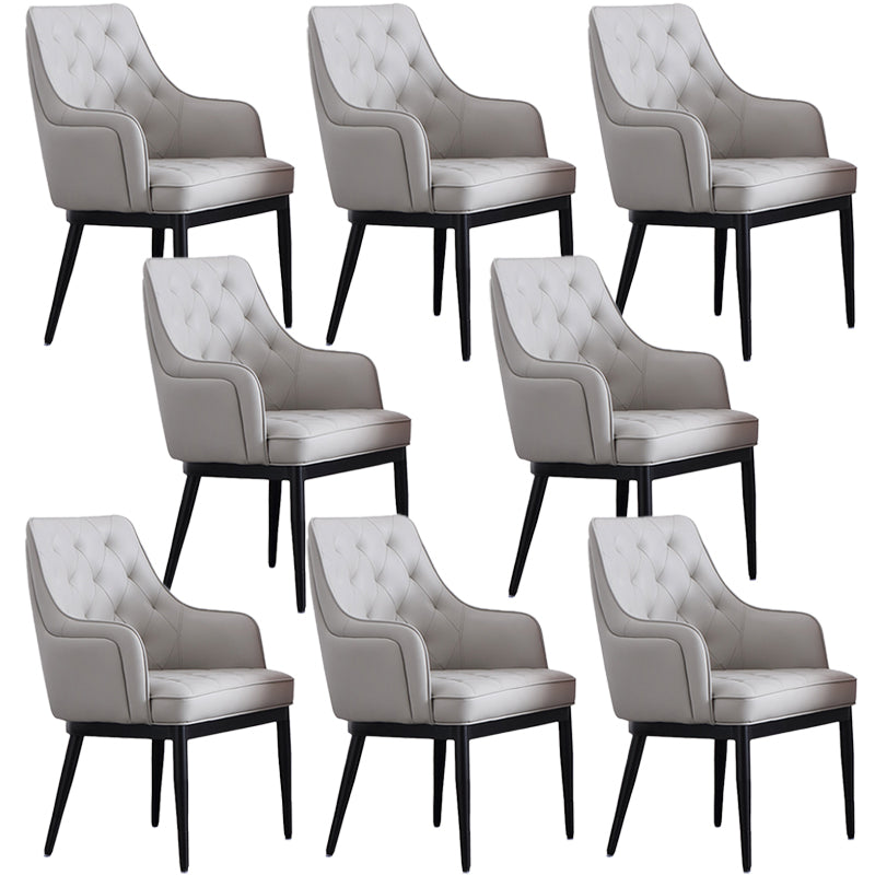 Contemporary Dining Chair Arm Dining Chair with Metal Legs for Kitchen