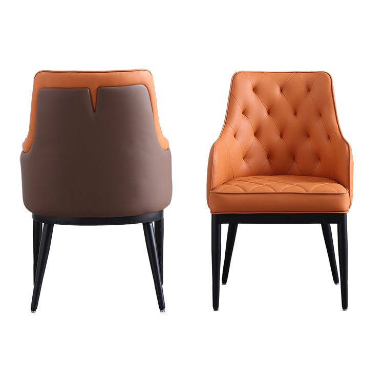 Contemporary Dining Chair Arm Dining Chair with Metal Legs for Kitchen