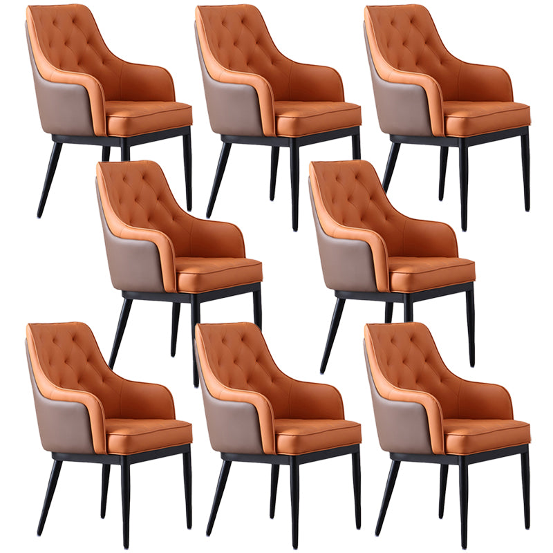 Contemporary Dining Chair Arm Dining Chair with Metal Legs for Kitchen