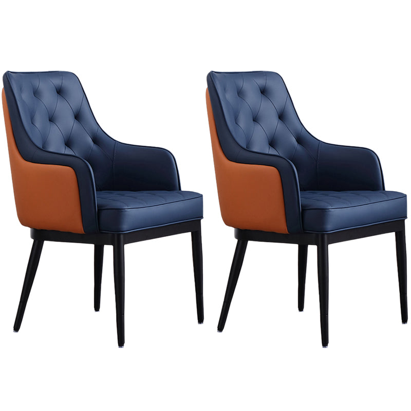 Contemporary Dining Chair Arm Dining Chair with Metal Legs for Kitchen
