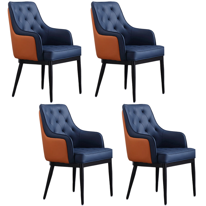 Contemporary Dining Chair Arm Dining Chair with Metal Legs for Kitchen