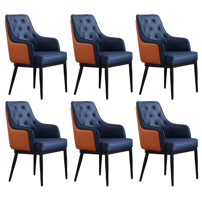 Contemporary Dining Chair Arm Dining Chair with Metal Legs for Kitchen