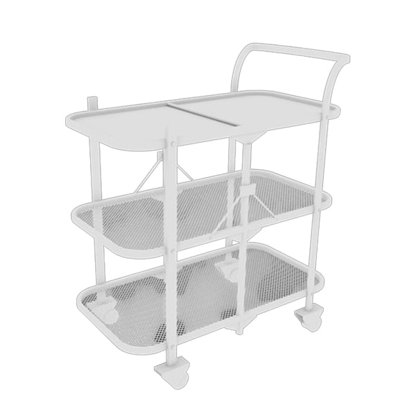 35.43" High Rolling Contemporary Prep Table Metal Prep Table