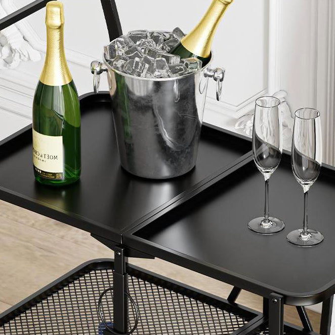 35.43" High Rolling Contemporary Prep Table Metal Prep Table