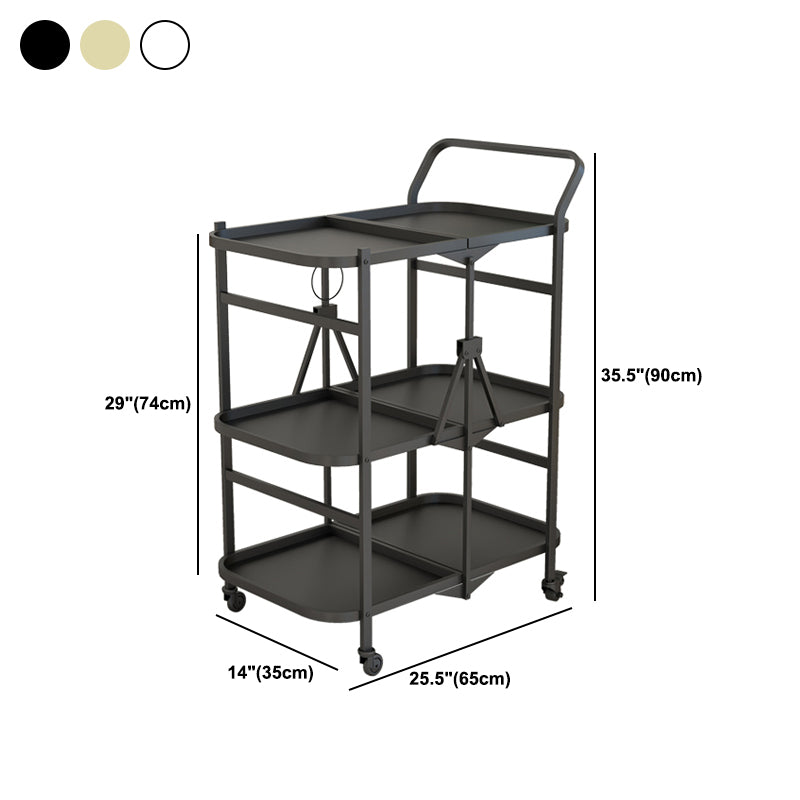 35.43"H Modern Rolling Prep Table Rectangular Metal Prep Table for Home Use