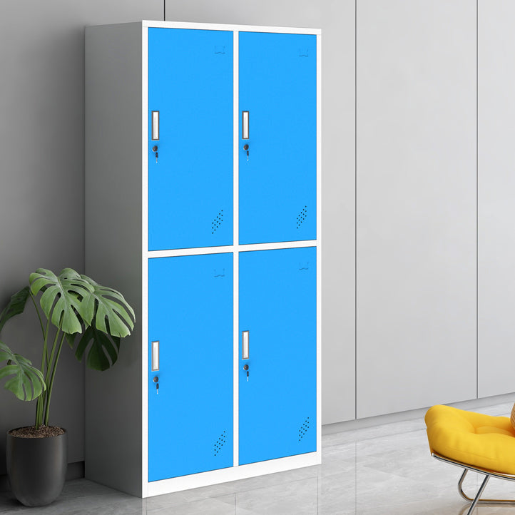 Contemporary Steel Wardrobe Armoire Hinged Storage Cabinet for Home
