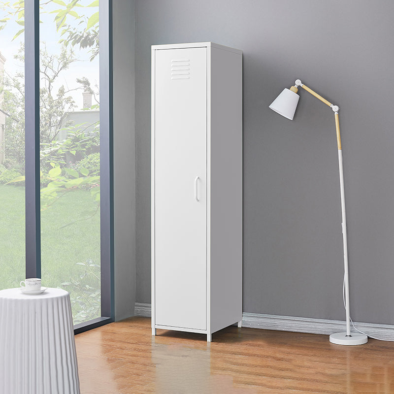 Steel Contemporary Wardrobe Armoire With Legs Hinged Storage Cabinet