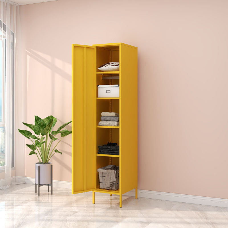 Steel Contemporary Wardrobe Armoire With Legs Hinged Storage Cabinet