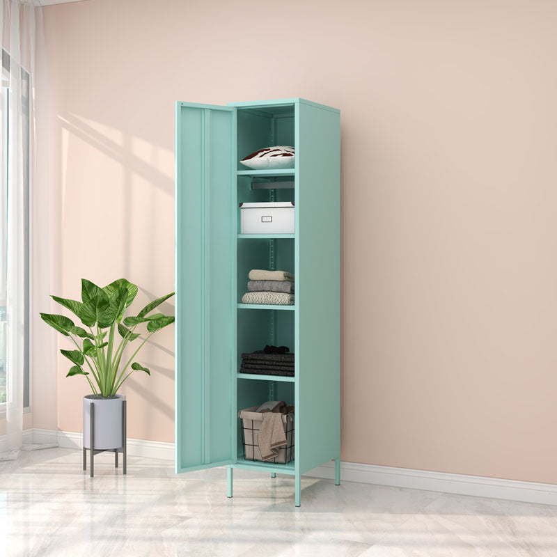 Steel Contemporary Wardrobe Armoire With Legs Hinged Storage Cabinet