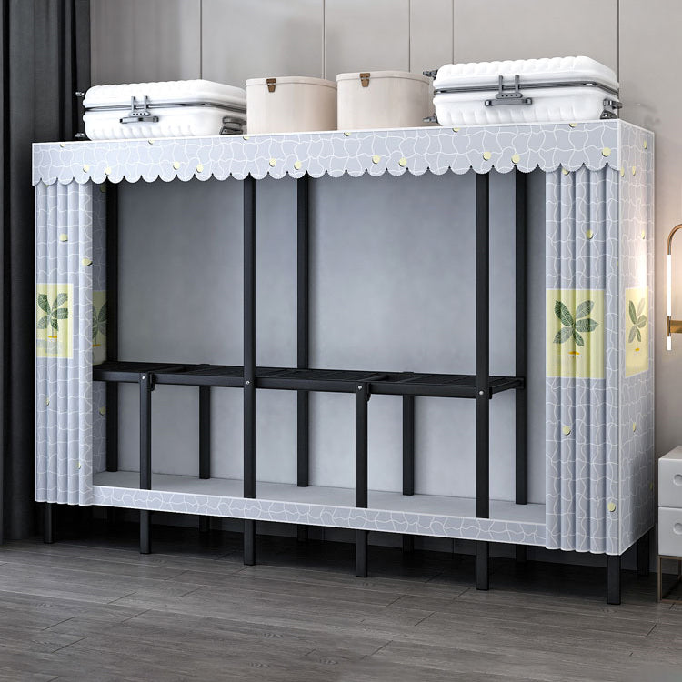 Contemporary Style Folding Wardrobe Armoire Steel Frame Wardrobe Cabinet for Home