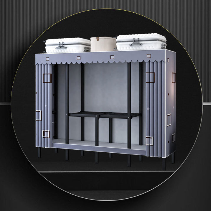 Contemporary Style Folding Wardrobe Armoire Steel Frame Wardrobe Cabinet for Home