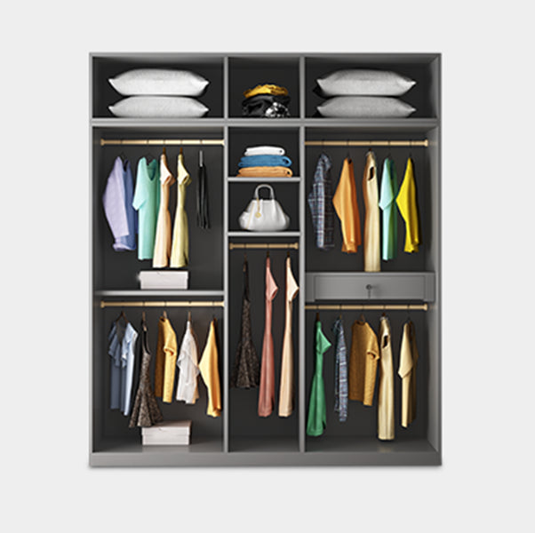 Modern Wardrobe Armoire Engineered Wood Wardrobe Cabinet with Drawer