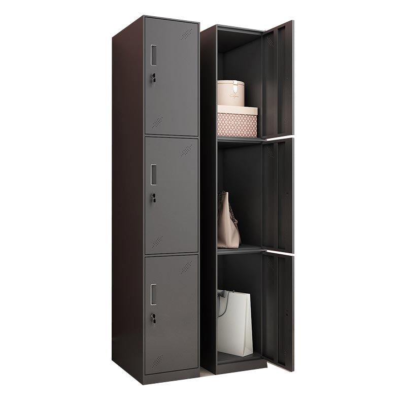 Steel Black Storage Cabinet with Hinged Door Contemporary Indoor Cabinet
