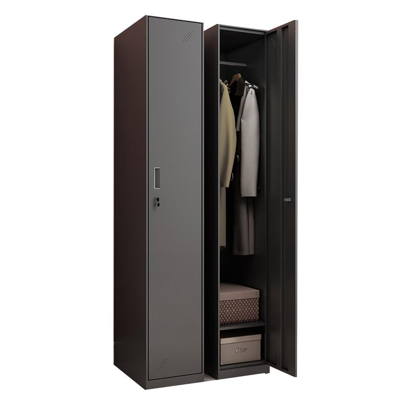 Steel Black Storage Cabinet with Hinged Door Contemporary Indoor Cabinet