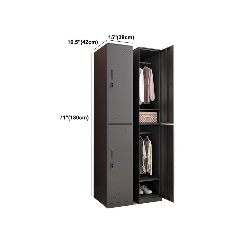 Steel Black Storage Cabinet with Hinged Door Contemporary Indoor Cabinet