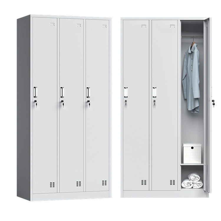 White Steel Wardrobe Cabinet Contemporary Hinged Wardrobe Closet