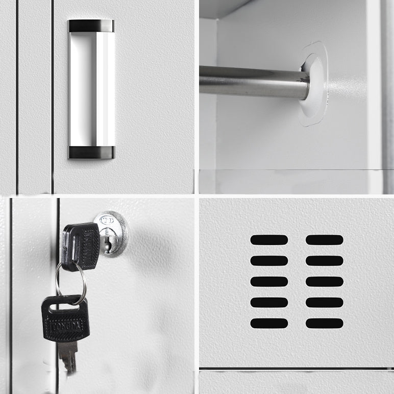 White Steel Wardrobe Cabinet Contemporary Hinged Wardrobe Closet