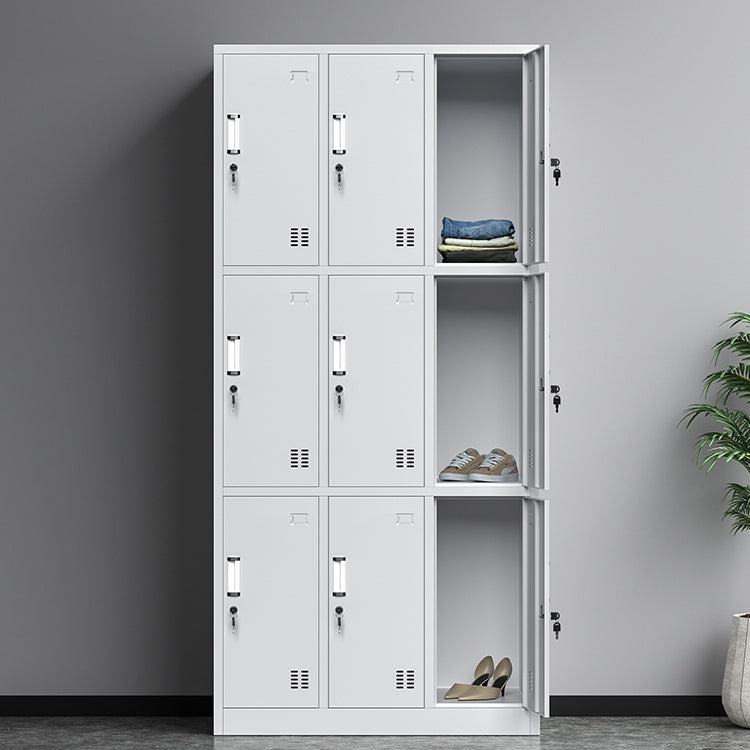 White Steel Wardrobe Cabinet Contemporary Hinged Wardrobe Closet