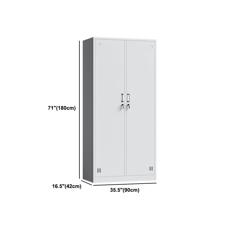 White Steel Wardrobe Cabinet Contemporary Hinged Wardrobe Closet