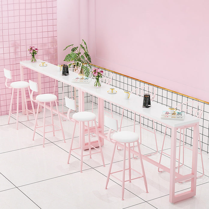 Glam 1/5 Pieces Bar Table Set Rectangle Stone Counter Table with High Stools