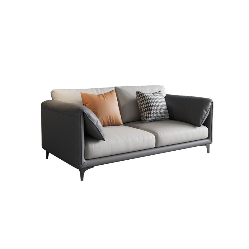 Stain Resistant Stationary Faux Leather Pillow Top Arm Standard Sofa
