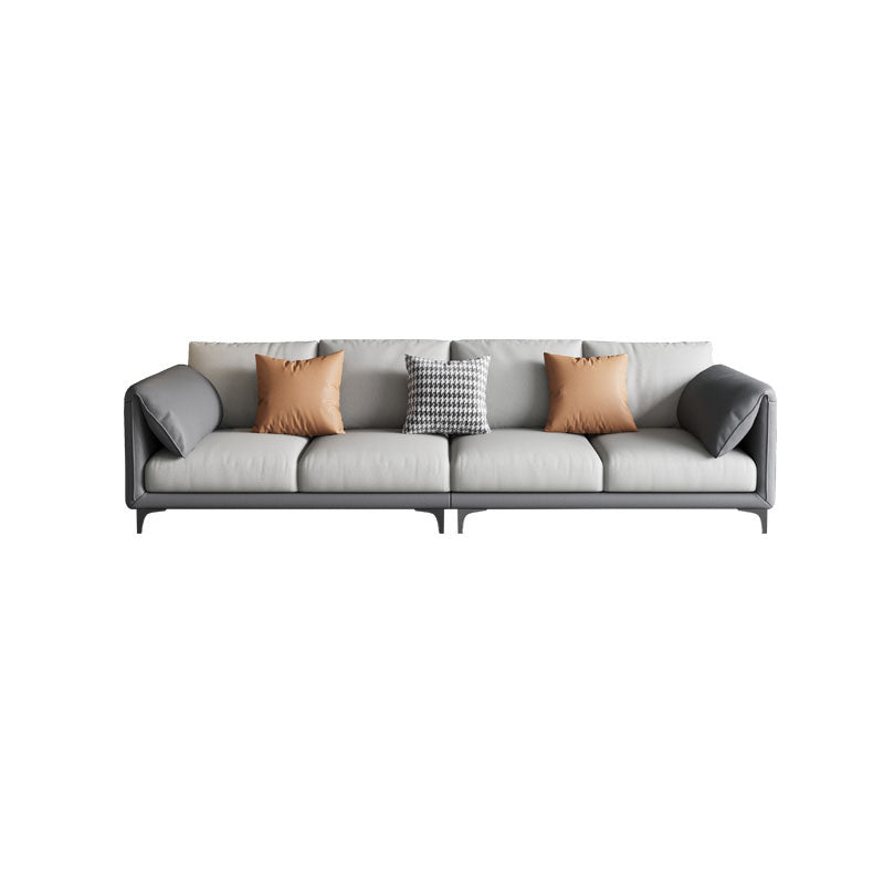 Stain Resistant Stationary Faux Leather Pillow Top Arm Standard Sofa