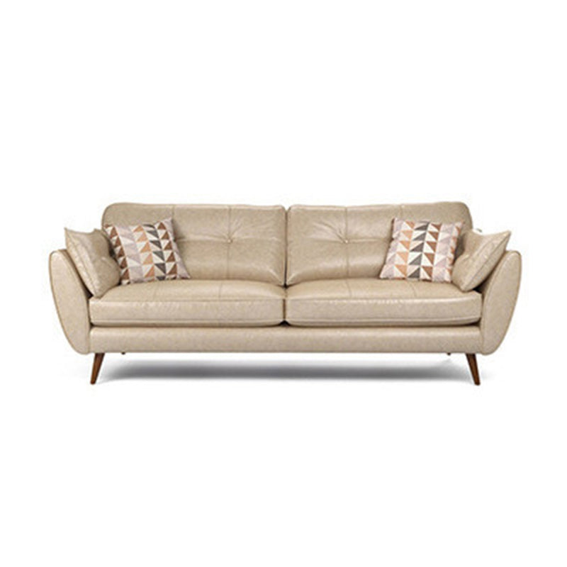 33.4" H 3-4 Seater Faux Leather Flared Arm Sofa for Living Room