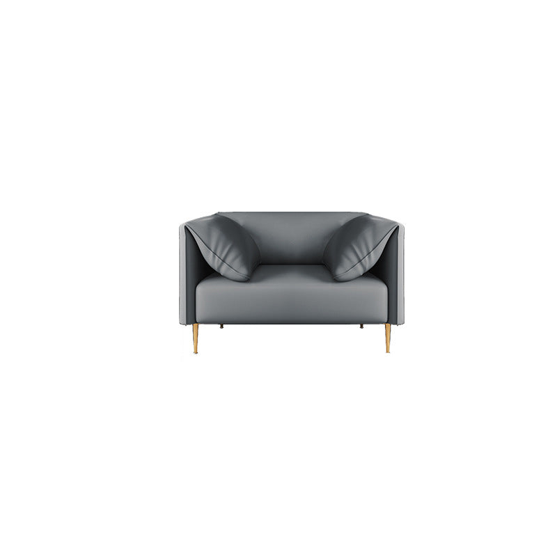 Faux Leather Modern Pillow Top Arm Sofa Standard Sofa for Living Room, Apartment