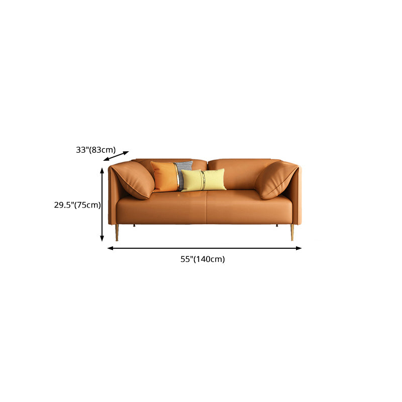 Faux Leather Modern Pillow Top Arm Sofa Standard Sofa for Living Room, Apartment