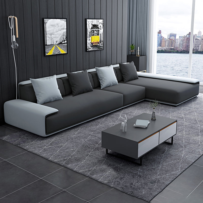 Scandinavian Velvet 3/4-seat Sectional Pillow Top Arm Sectional