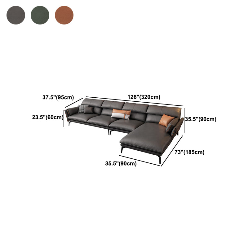 Stain Resistant Modernism Sofa & Chaise Flared Arm Sectional